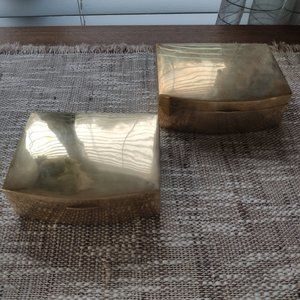 Vintage Pair (2) of Nesting Brass Trinket Boxes